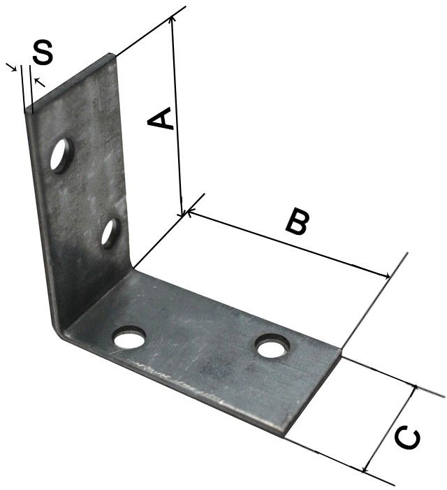 Уголок крепежный ПТ 40х40х20 - схема, чертеж