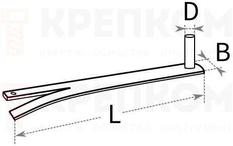 Ось петли двери Domax CM - схема, чертеж