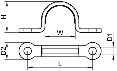 Скоба для строп с плоским креплением 5 мм 8127 - схема