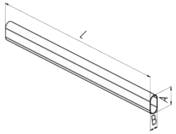 Труба хромированная овальная, 30x15x1000 мм