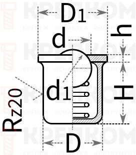 Пресс-масленка 3.2.1 ГОСТ 19853-74 - схема, чертеж