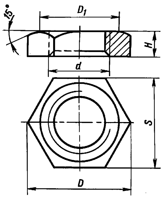 Схема контргайки ГОСТ 8961-75