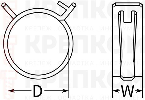 Хомут пружинный облегченный FBS - схема