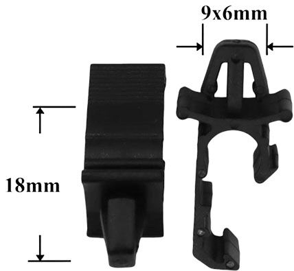 Клипса автомобильная для проводов и трубок AS-1358 - схема