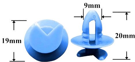 Клипса автомобильная крепежная фигурная AS-1277 - схема