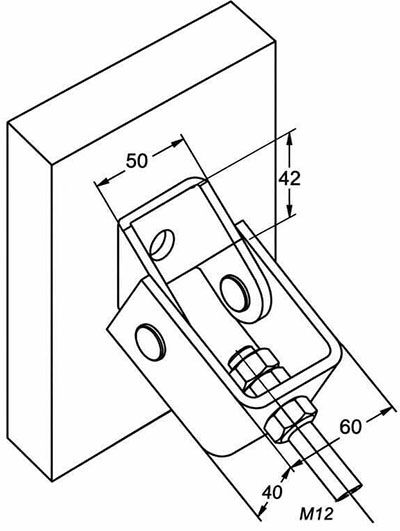 Скоба M12 UC Fischer 550604, горячий цинк