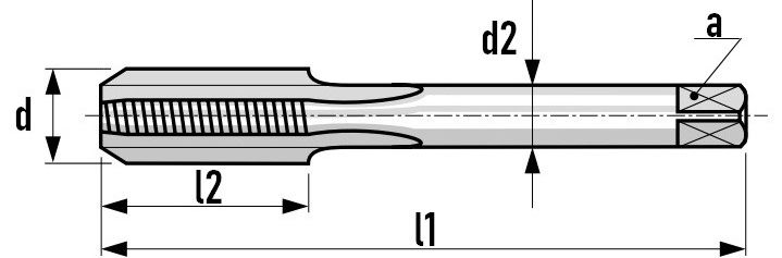 Метчик машинно-ручной DIN 352 HSSE H-Tools - схема