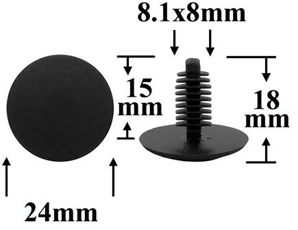 Клипса автомобильная крепежная нажимная AS-1112 - схема