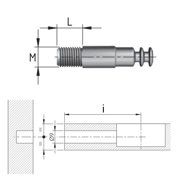 Шток SPIRAL LOCK - прямой односторонний