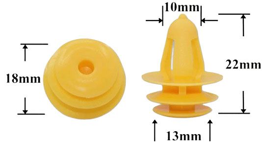 Клипса автомобильная крепежная фигурная AS-1345 - схема