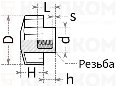 Барашек пластиковый проходной D 42, черный - схема