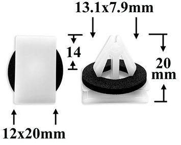 Клипса автомобильная крепежная фигурная AS-3039 - схема