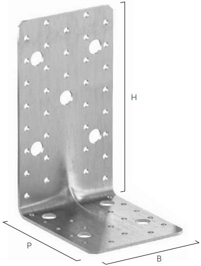 Уголок крепежный усиленный 114х174х95х3 мм HT170 Holz Technic - схема, чертеж