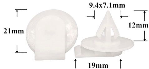 Клипса автомобильная крепежная фигурная AS-1339 - схема