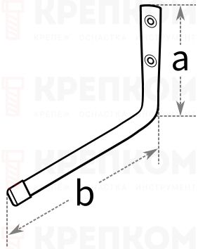 Крюк одиночный гаражный Domax - схема, чертеж