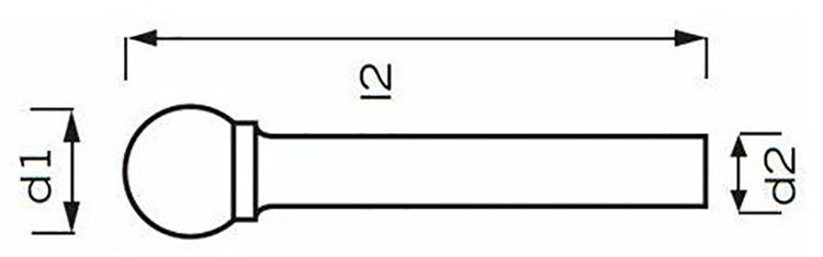 Мини-шарошки 4,0x3,2 мм L38 мм ЗУБР 35922 - схема