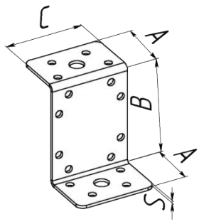 Крепежный уголок KUZ СПК Z-образный схема