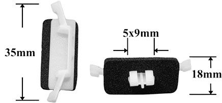 Клипса автомобильная крепежная фигурная AS-1087 - схема