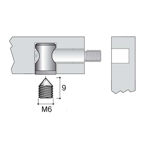 Мебельный винт стяжки конической BO05, BO25 GR10