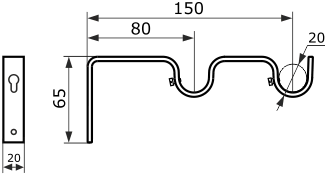 Кронштейн для карниза схема