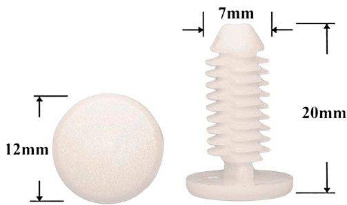 Клипса автомобильная крепежная нажимная AS-1302 - схема