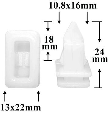 Клипса автомобильная крепежная фигурная AS-3010 - схема