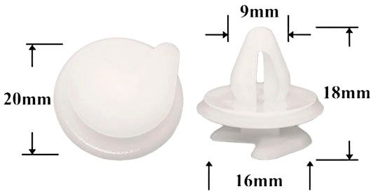 Клипса автомобильная крепежная фигурная AS-1295 - схема
