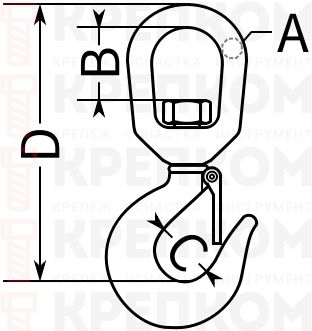Крюк вращающийся тип 322А - схема