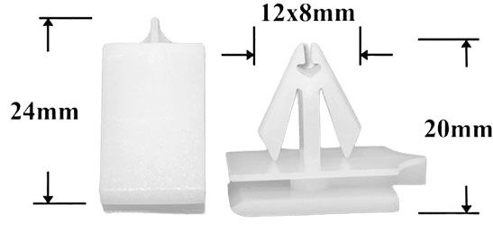 Клипса автомобильная крепежная фигурная AS-1271 - схема