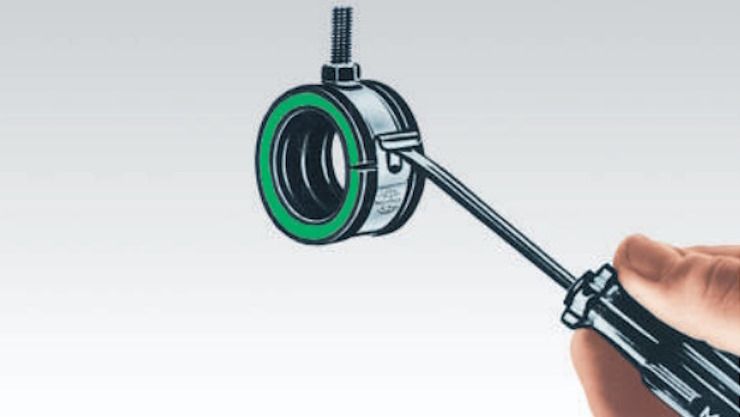 Хомут трубный MUPRO Safety Clip - монтаж