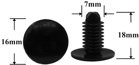 Клипса автомобильная крепежная нажимная AS-1227 - схема