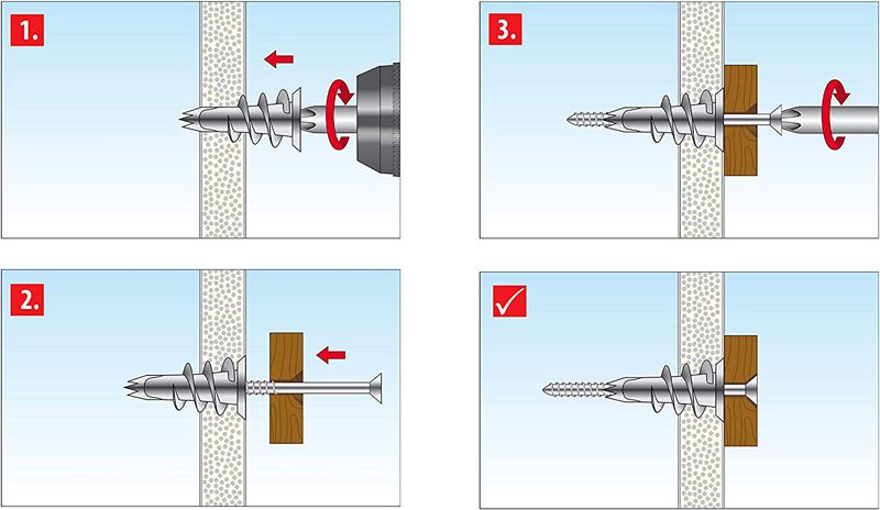 Дюбель TOX GD для гипсокартонных плит - схема, чертеж