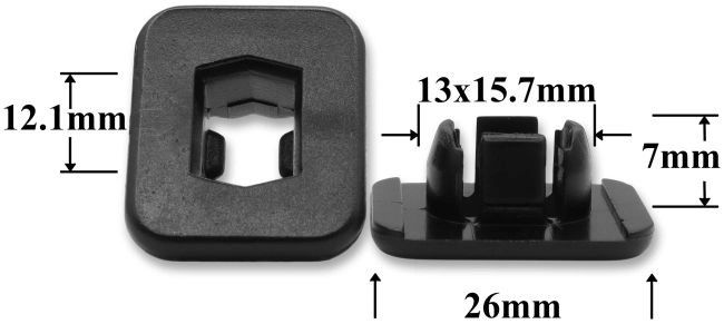 Клипса автомобильная крепежная фигурная AS-108 - схема