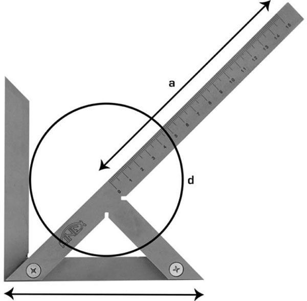 Угольник центровочный Kinex - чертеж