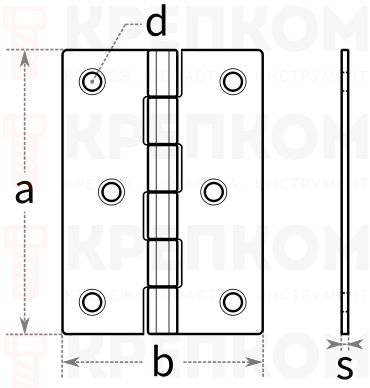 Петля для ящиков и сундуков - схема, чертеж