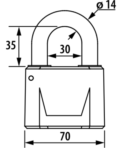 Замок висячий дисковый ЧАЗ ВС2М1-01 - размеры