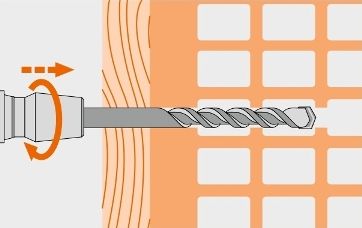 Сверление отверстия для дюбеля в пустотелый материал