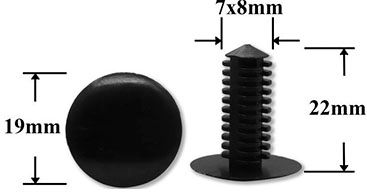 Клипса автомобильная крепежная нажимная AS-1238 - схема