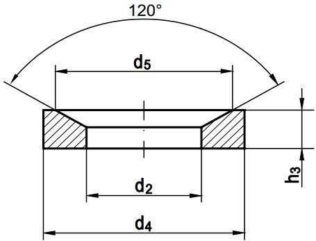 Шайба DIN 6319 form D - чертеж