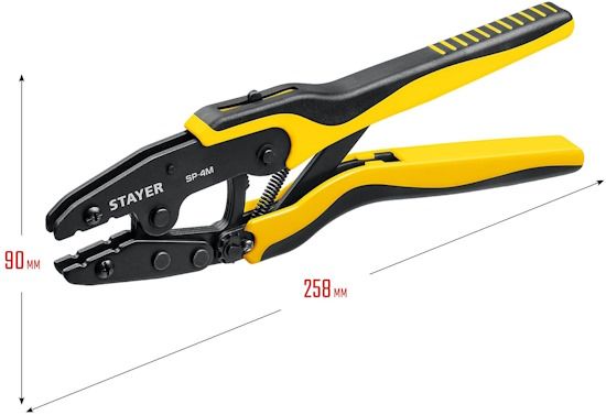 Пресс-клещи Stayer SP-4M размеры
