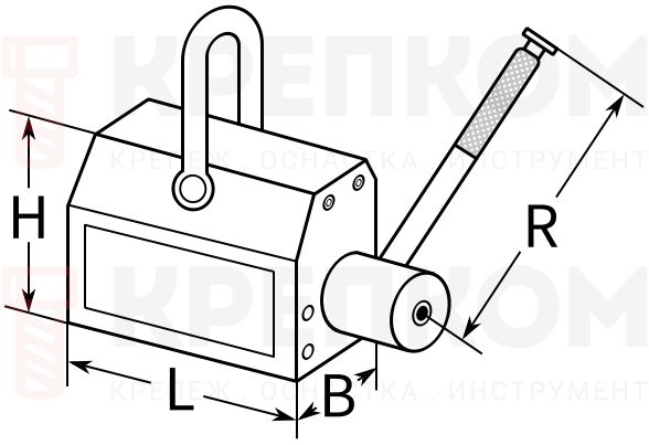 Захват магнитный PML-A Tor - схема, чертеж