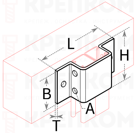 Скоба крепежная FUF 41DR M12 Fischer 550739, горячий цинк