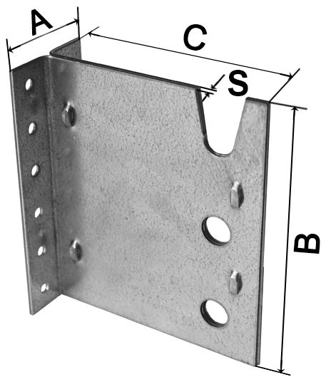Опора скрытого крепежа 120х65 мм ПТ, горячий цинк - размеры