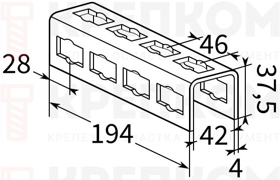 Соединитель для профиля FUS Fischer PFUF OC-схема