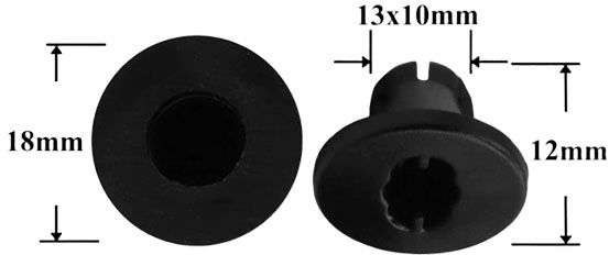 Вставка автомобильная под саморез AS-1347 - схема