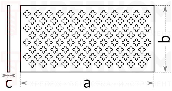Перфорированный лист 500х250х0,8 мм Gah Alberts 466893 - схема, чертеж