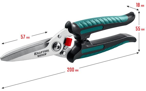 Ножницы технические прямые 200 мм Alligator Kraftool 23201 - размеры