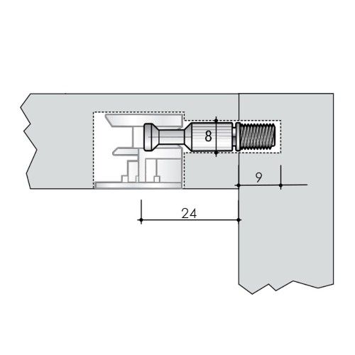 Шток эксцентрика М6 (24 мм) - размеры