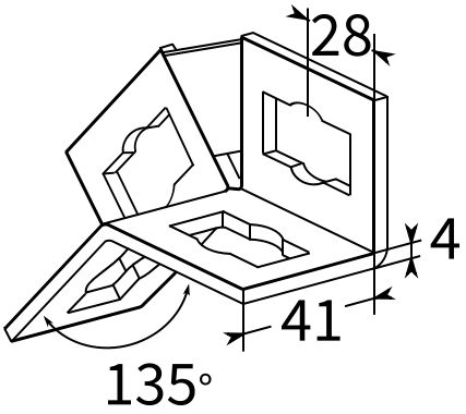Универсальный уголок для профиля FUS Fischer PUWS-схема