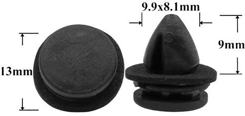 Клипса автомобильная крепежная фигурная AS-1321 - схема